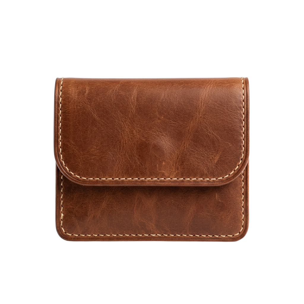 Billetera Bifold de Cuero Cosida a Mano