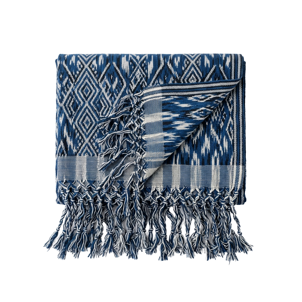 Rebozo de algodón tejido a mano