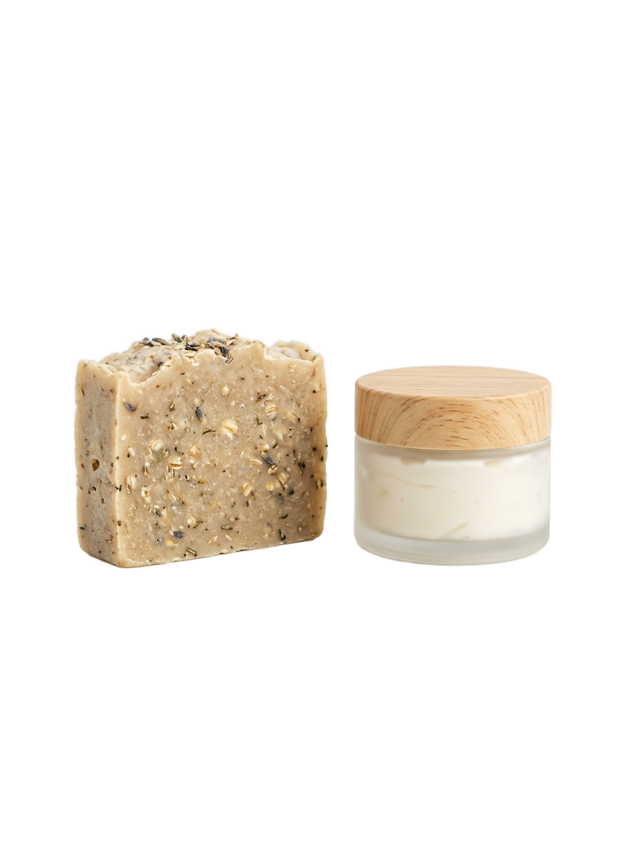 Barra de jabón de avena y leche de cabra